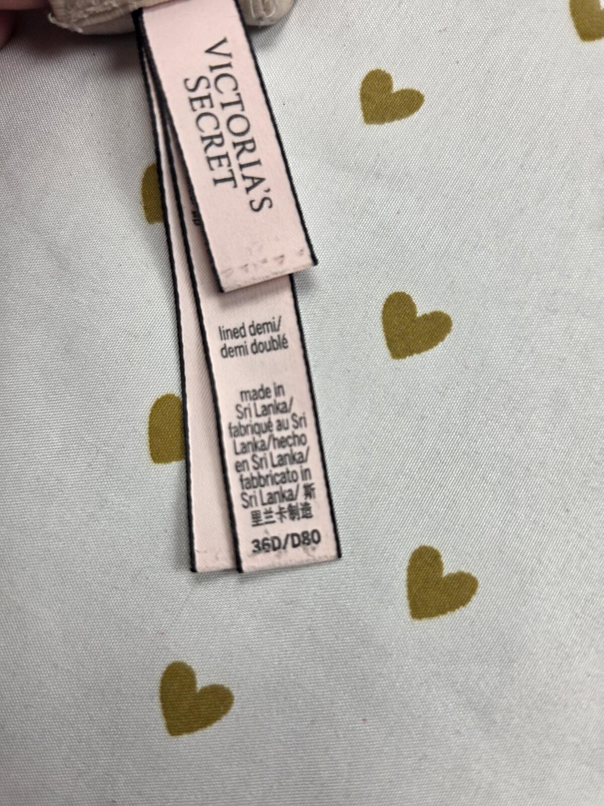 Victorias Secret Beige Lined Demi Balconette Bra 36D