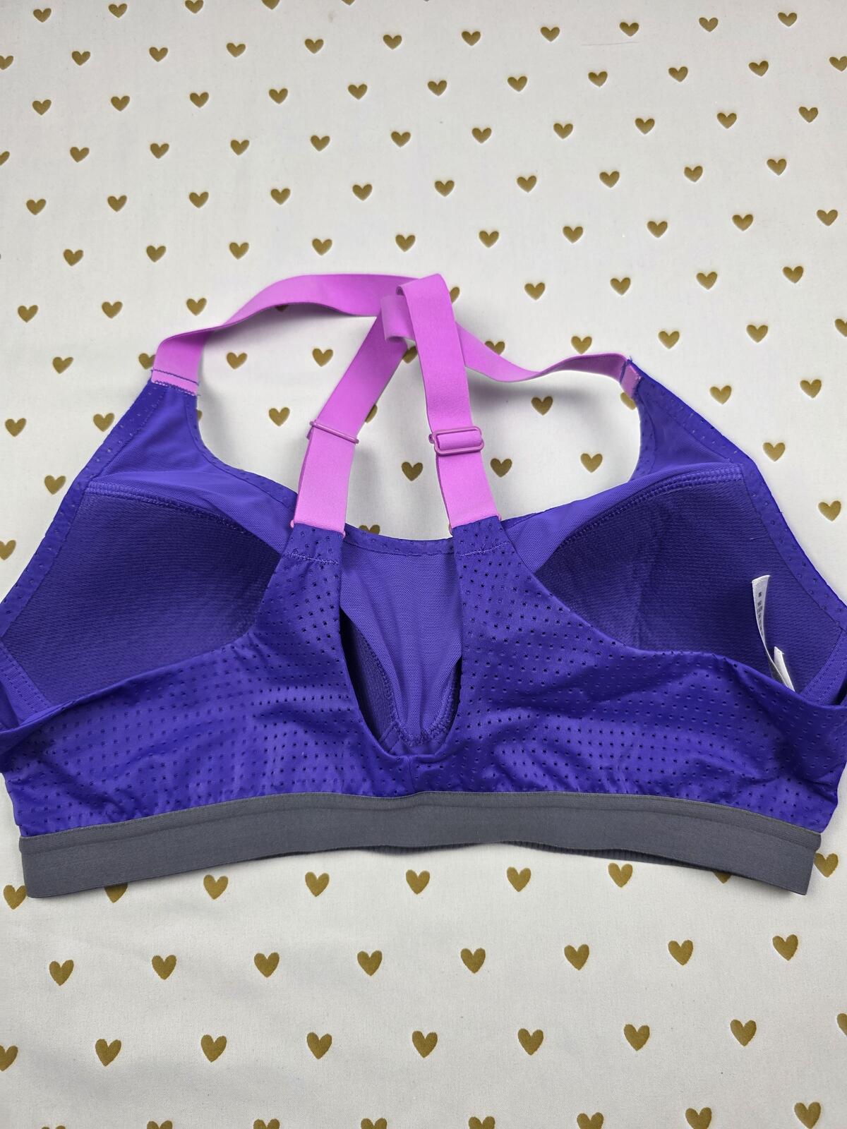 Victorias Secret  Purple Vented Sports Bra Exercise Support Tank Top Active 36B