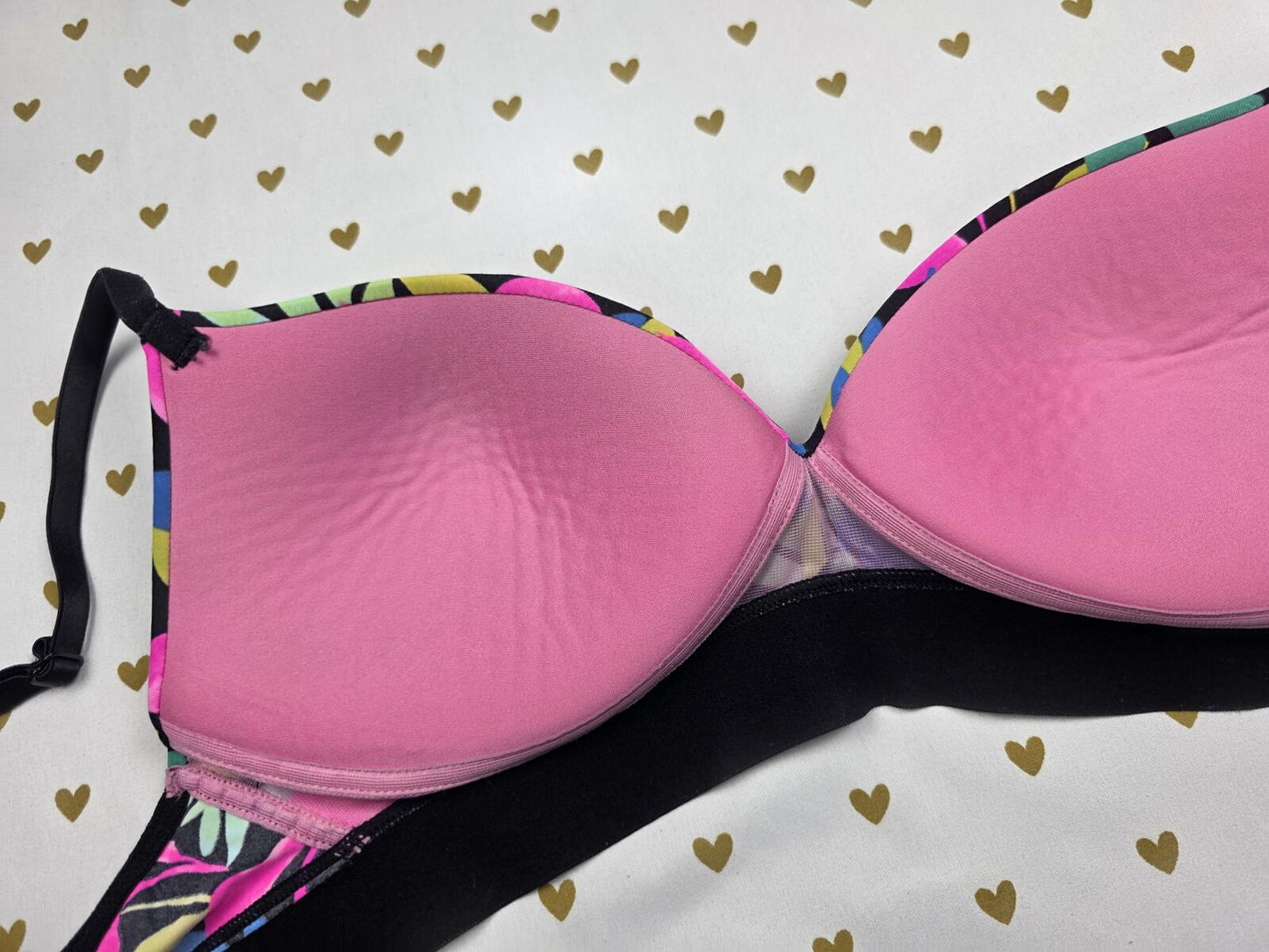 Victorias Secret PINK Floral Hawaiian Wireless NO WIRE Push Up Bra 32D