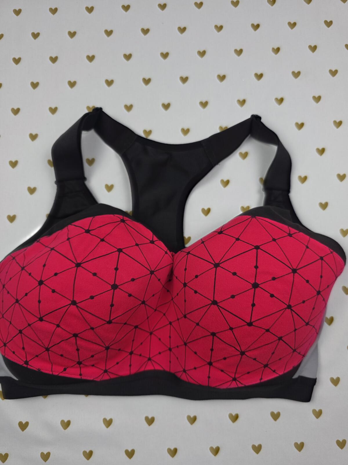 Victorias Secret Red Supportive Sports Bra tank Exercise Active Support 34DDD