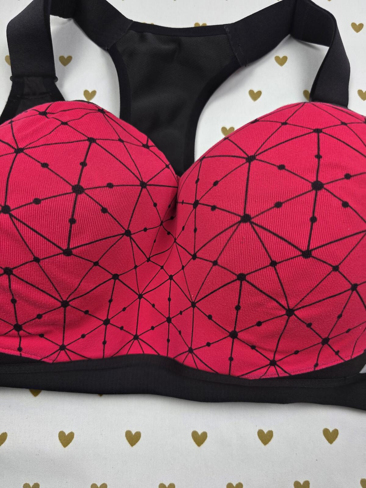 Victorias Secret Red Supportive Sports Bra tank Exercise Active Support 34DDD