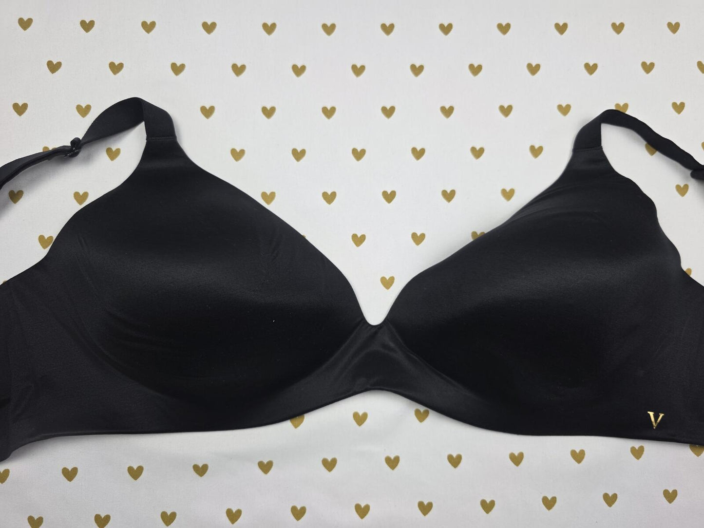 Victorias Secret Black Wireless No Wire Bra Lined Demi Balconette 38D