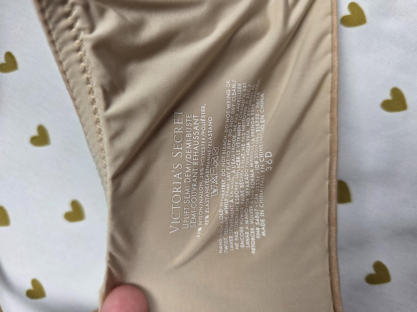 Victorias Secret Uplift Semi Demi Bra Beige 36D