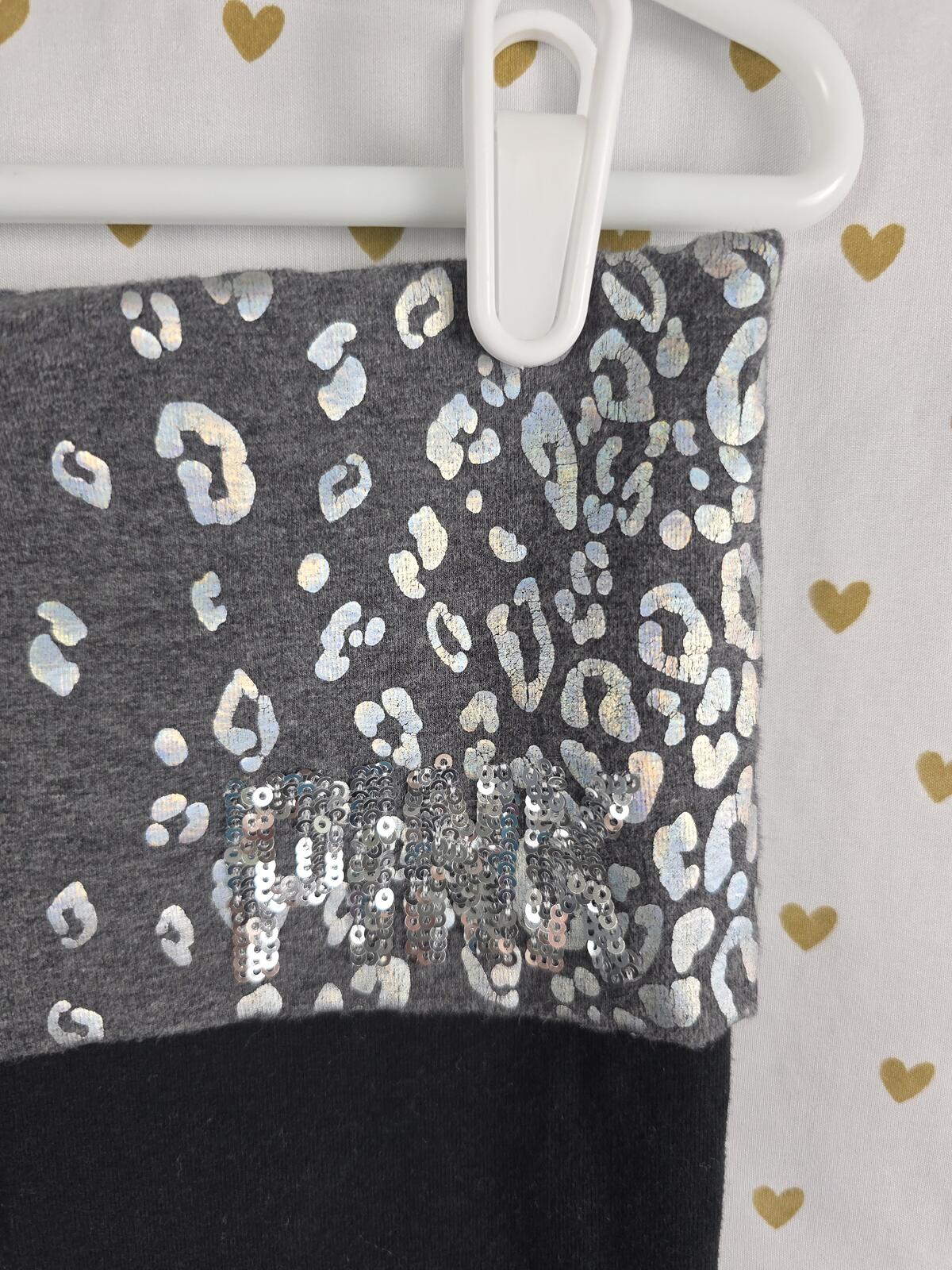Victorias Secret PINK BLING CHEETAH LEOPARD Flared FOLDOVER Yoga Pants LARGE