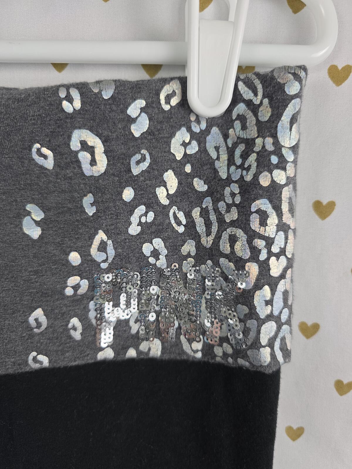 Victorias Secret PINK BLING CHEETAH LEOPARD Flared FOLDOVER Yoga Pants LARGE