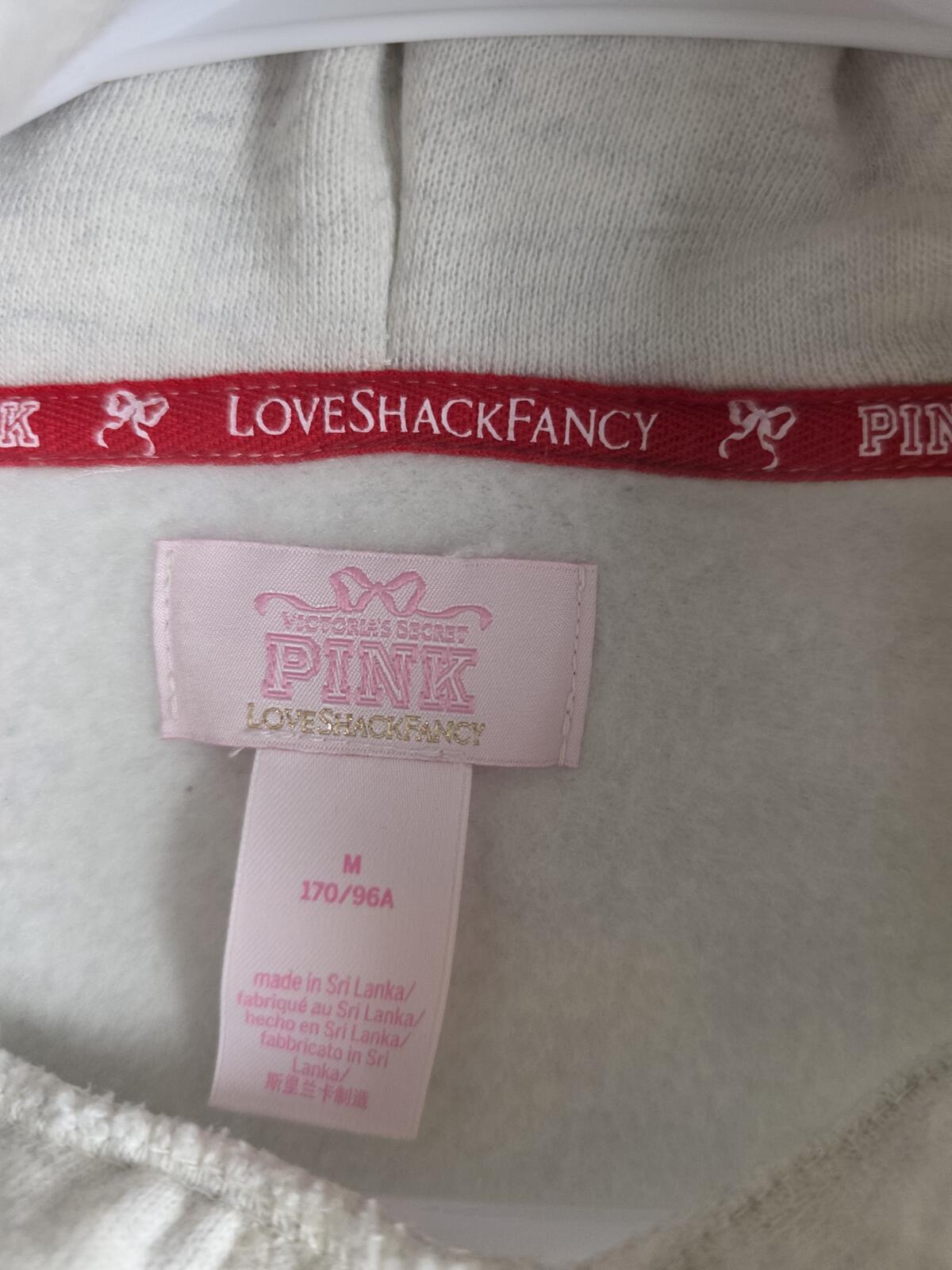 Victorias Secret Pink x LOVESHACKFANCY Bling Puppy Oversized Campus Hoodie MED