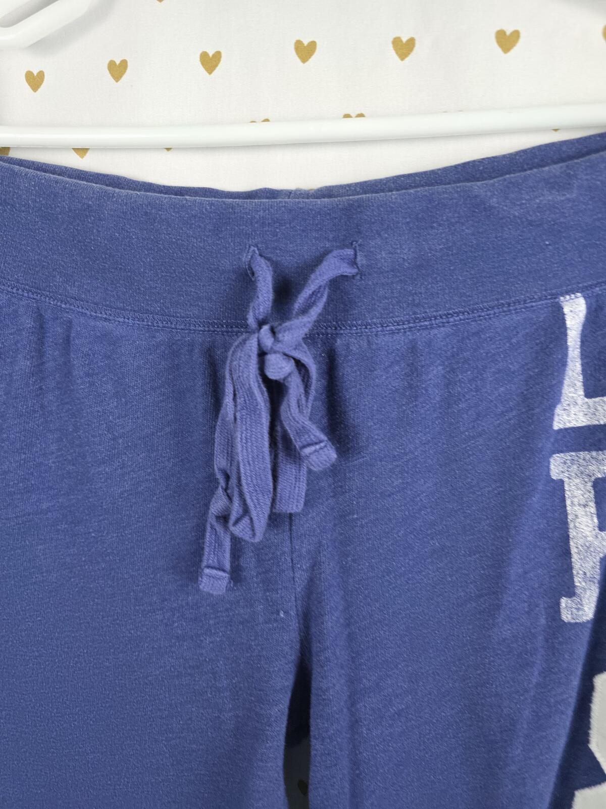 Victorias Secret PINK VINTAGE Y2k LOVE 86 Blue MEDIUM Capri Joggers Sweats