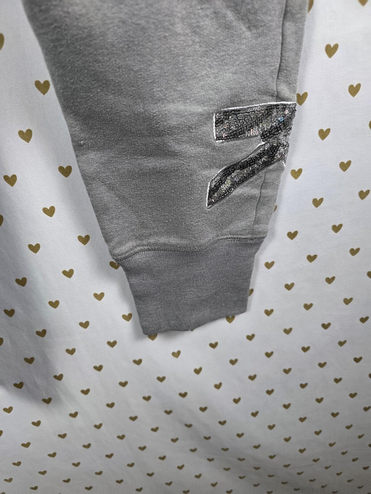 Victorias Secret Pink BLING SET 2pc Hoodie Sweats ZEBRA SEQUINED MEDIUM Outfit