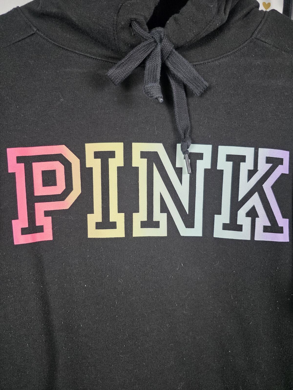 Victorias Secret Pink RAINBOW Gradient Logo SET 2pc Hoodie Sweats XS Sweatpants