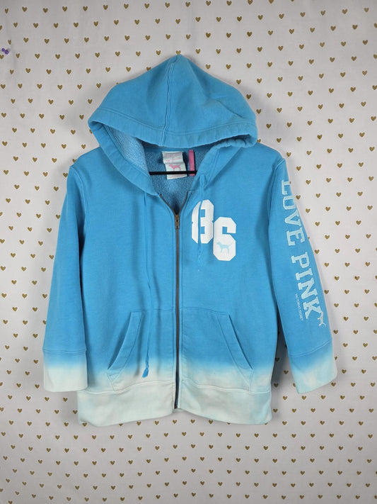 Victorias Secret Pink VINTAGE y2k Quarter Sleeve Gradient 86 Hoodie Jacket LARGE