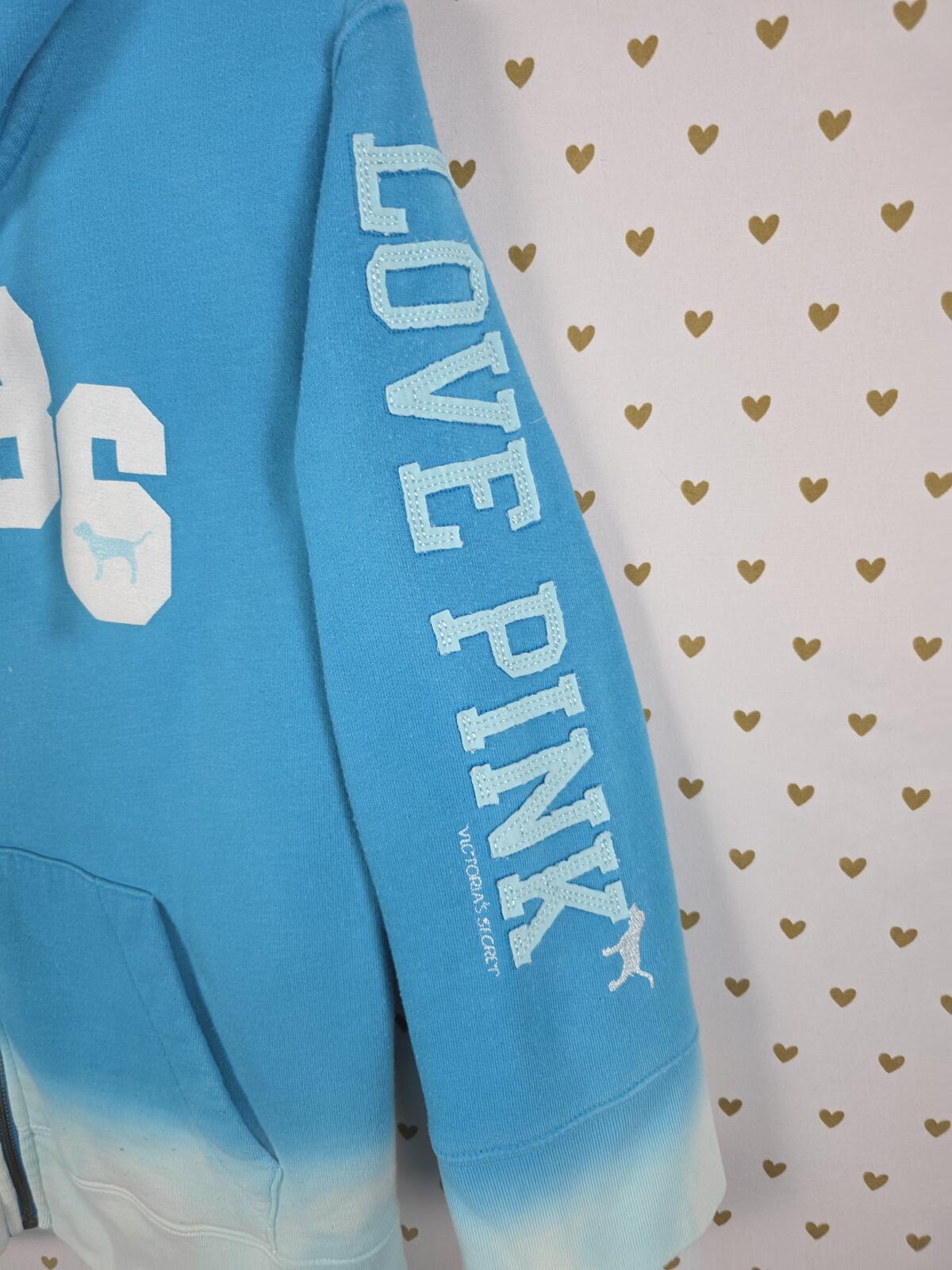 Victorias Secret Pink VINTAGE y2k Quarter Sleeve Gradient 86 Hoodie Jacket LARGE