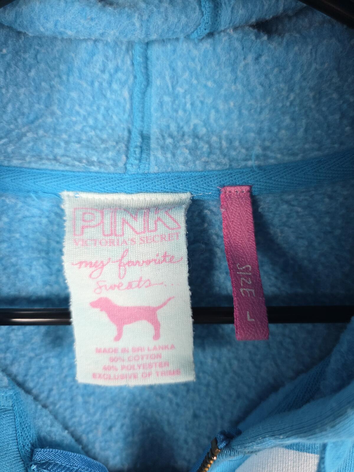 Victorias Secret Pink VINTAGE y2k Quarter Sleeve Gradient 86 Hoodie Jacket LARGE