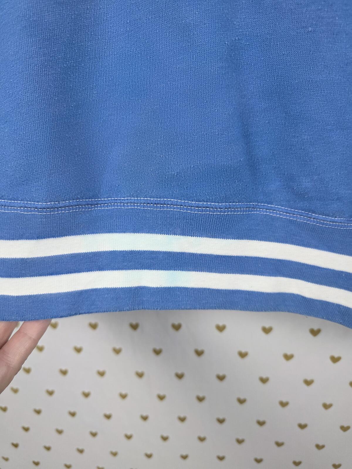 Victorias Secret Pink Love Heart Logo Quarter Zip Blue Hoodie Jacket LARGE