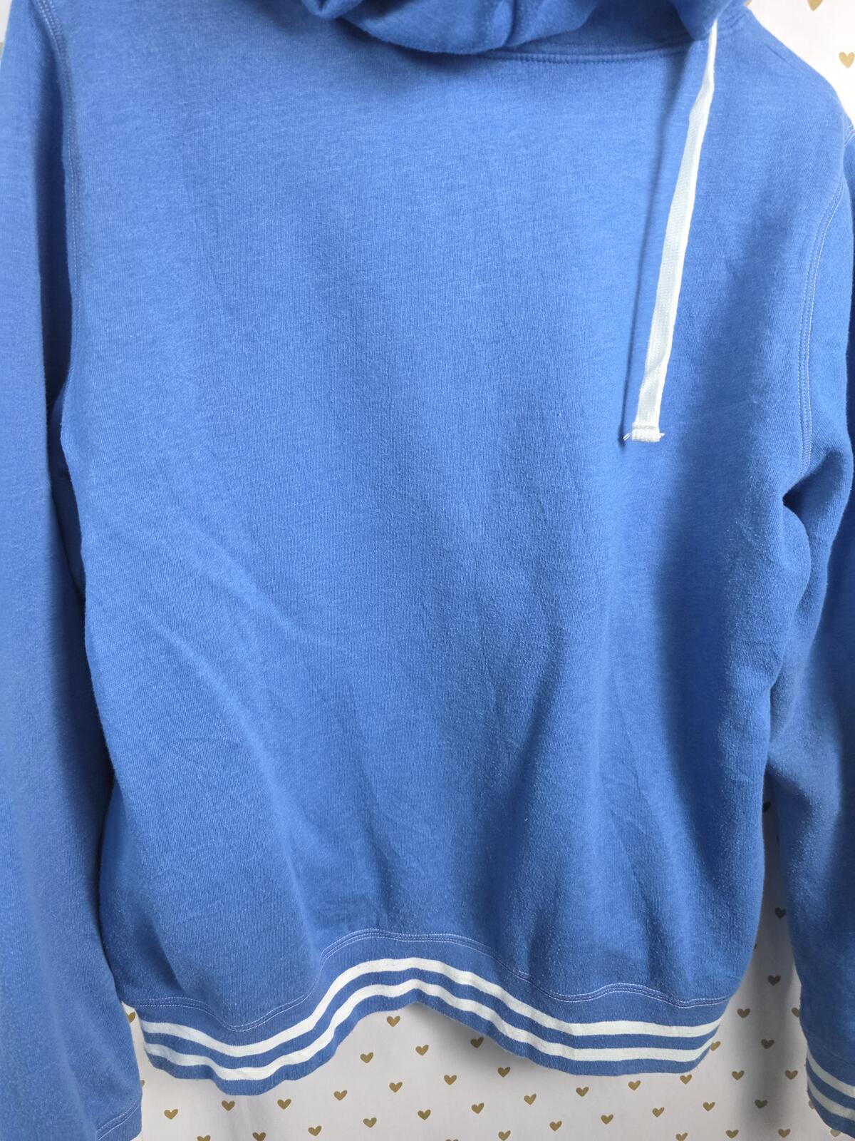 Victorias Secret Pink Love Heart Logo Quarter Zip Blue Hoodie Jacket LARGE