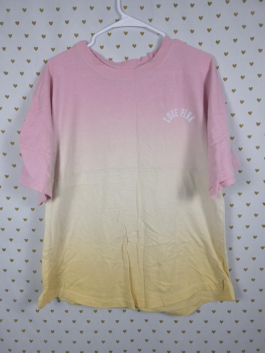 Victorias Secret PINK LOVE Gradient Tee shirt LOGO Oversized MEDIUM