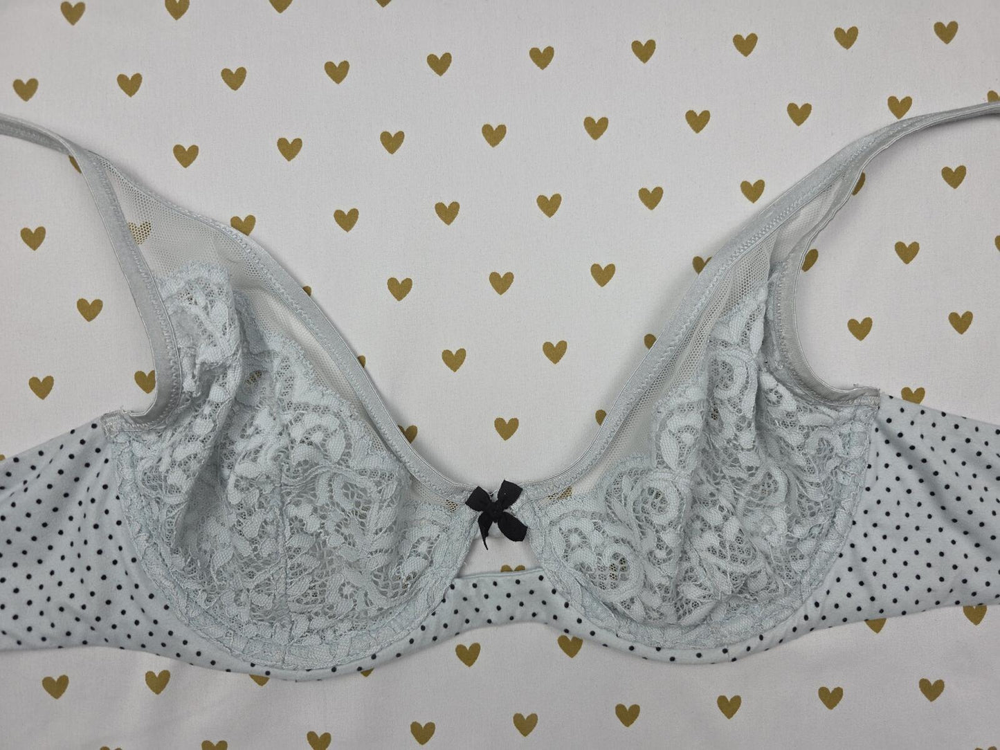 Victoria's Secret Body By Victoria POLKA DOT Unlined Demi Balconette Bra 34D