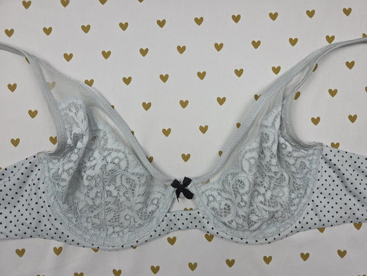 Victoria's Secret Body By Victoria POLKA DOT Unlined Demi Balconette Bra 34D