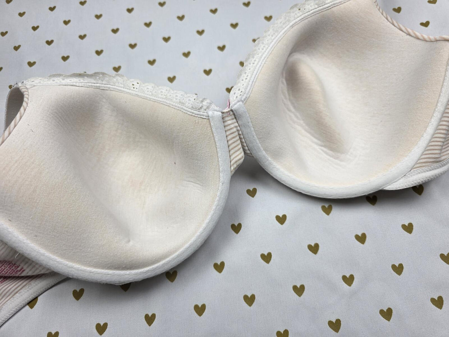 Victorias Secret Striped COTTON 38DD Striped Perfect Coverage Bra