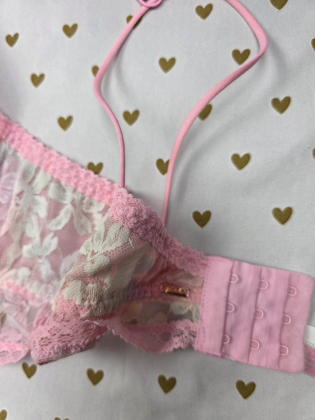 Victorias Secret PINK Cute Lace Strappy Bralette XXL 2XL Bra top