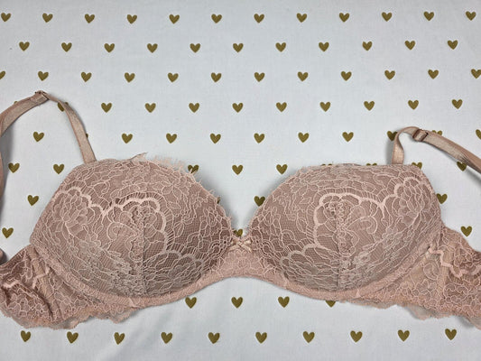 Victorias Secret Beige Dream Angels Padded No Wire Wireless Bra 34C