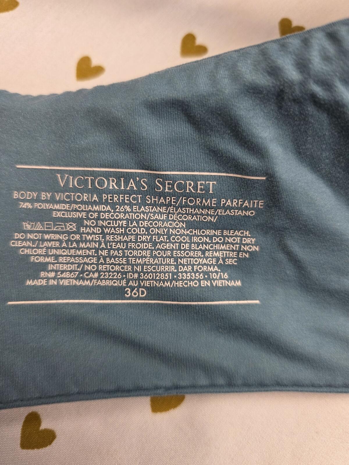 Victorias Secret Blue Perfect Shape Bra 36D