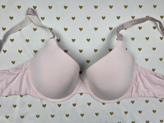 Victorias Secret Pink T shirt Logo Strap Lined Demi Balconette Bra 34D