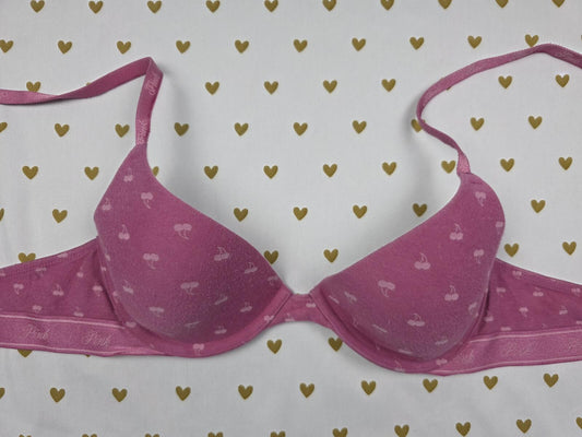 Victorias Secret PINK Cherries 32B Wear Everywhere T shirt bra