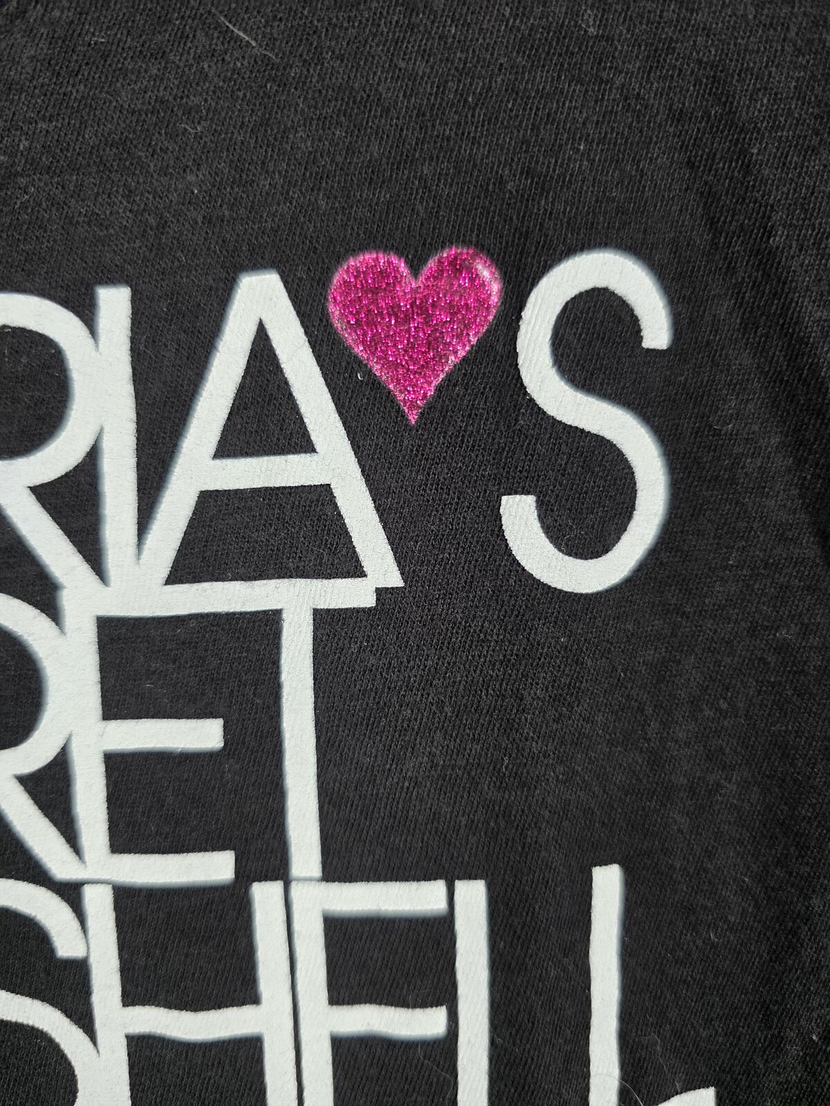 Victorias Secret Glitter Heart BOMBSHELL Black XL Tee Shirt