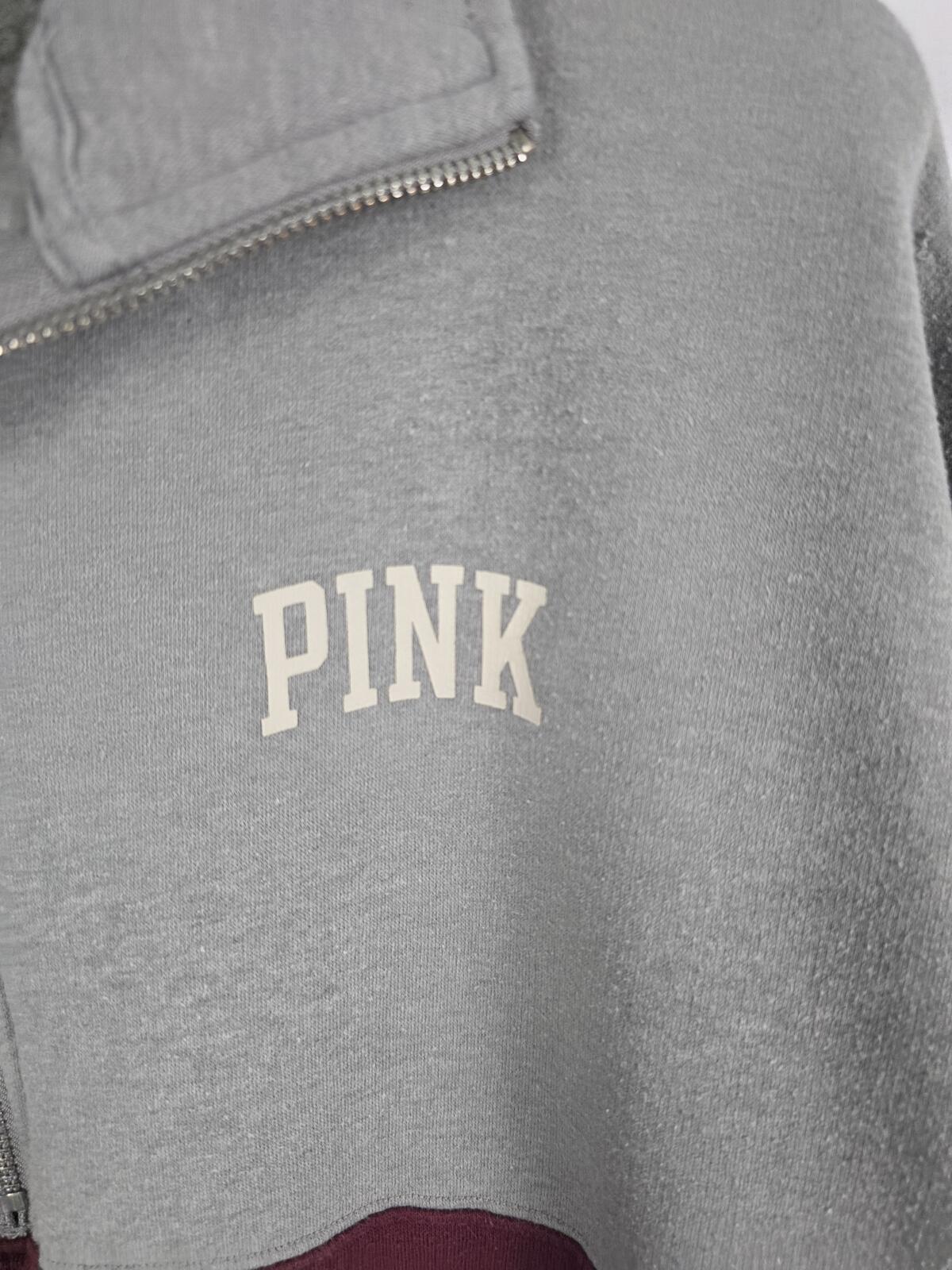 Victorias Secret Pink Quarter Zip colorblock sweater Patchwork XS