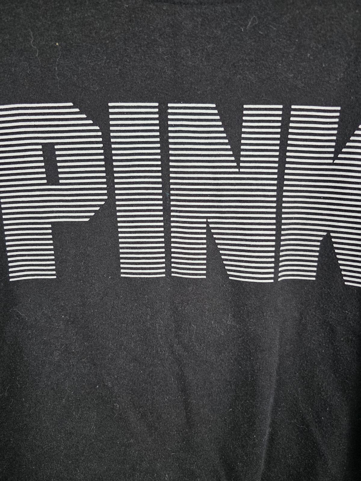 Victorias Secret Pink Slouchy Off Shoulder Logo Sweater Shirt Black XS