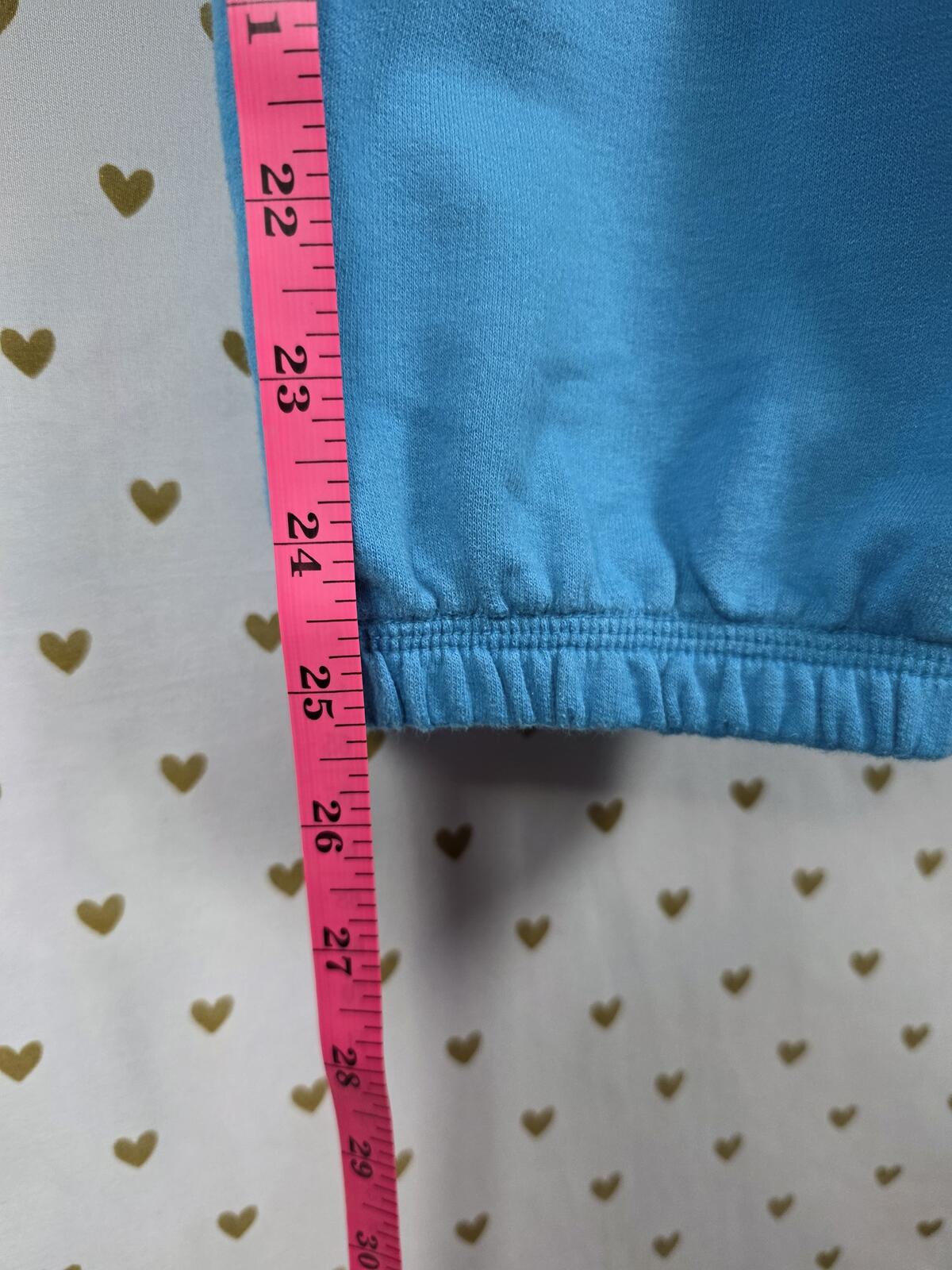 Victorias Secret PINK Logo butt Heart Sweats Sweatpants Blue Vintage Large