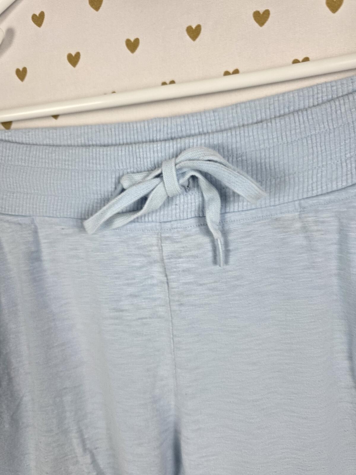 Victorias Secret PINK LOVE Blue Medium Tapered Joggers Sweats Sweatpants