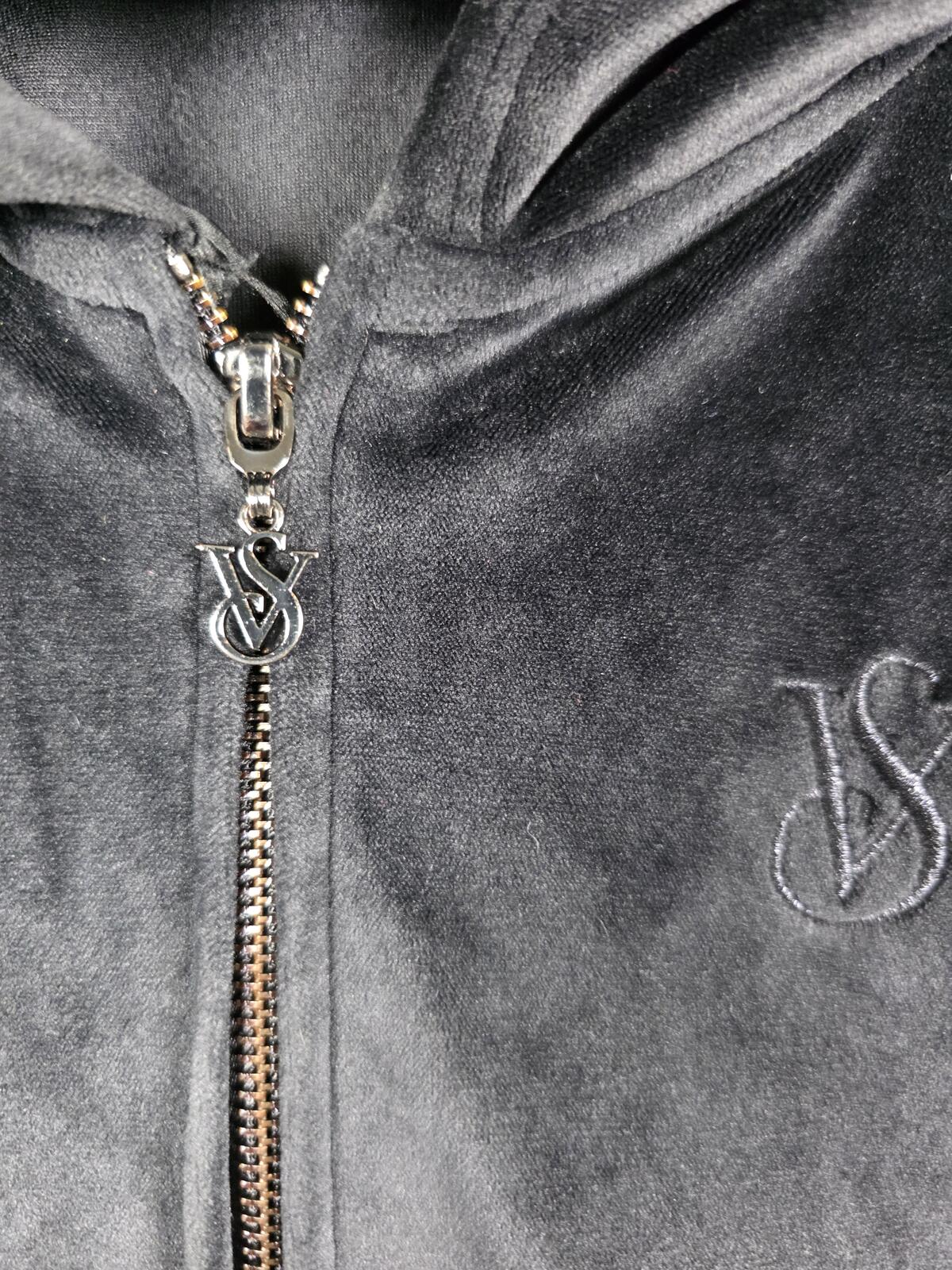 Victorias Secret ON POINT Velour Bling Rhinestone SET Outfit Hoodie Sweats LARGE