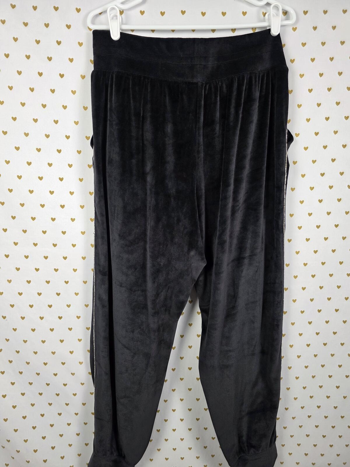 Victorias Secret ON POINT Velour Bling Rhinestone SET Outfit Hoodie Sweats LARGE