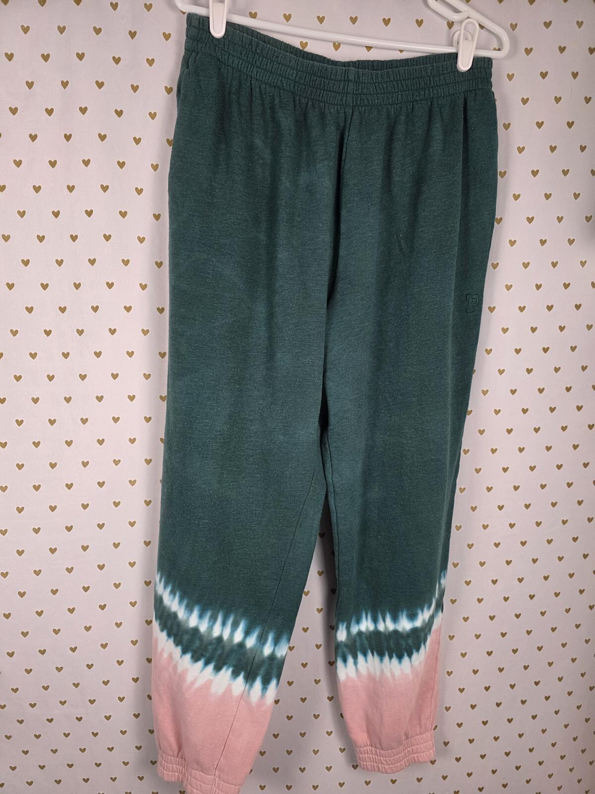 Victorias Secret PINK Oversized XL Tye Dye Sweats Long Sleeve Tee shirt SET 2pc