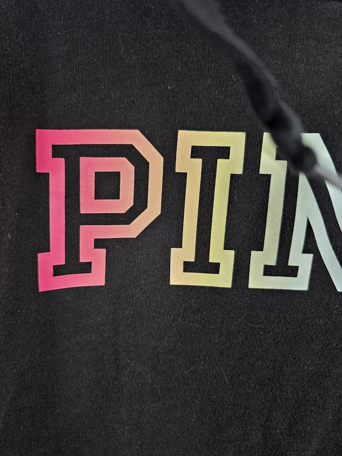 Victorias Secret Pink RAINBOW LOGO SET outfit Pullover Sweater Sweats 2pc SMALL