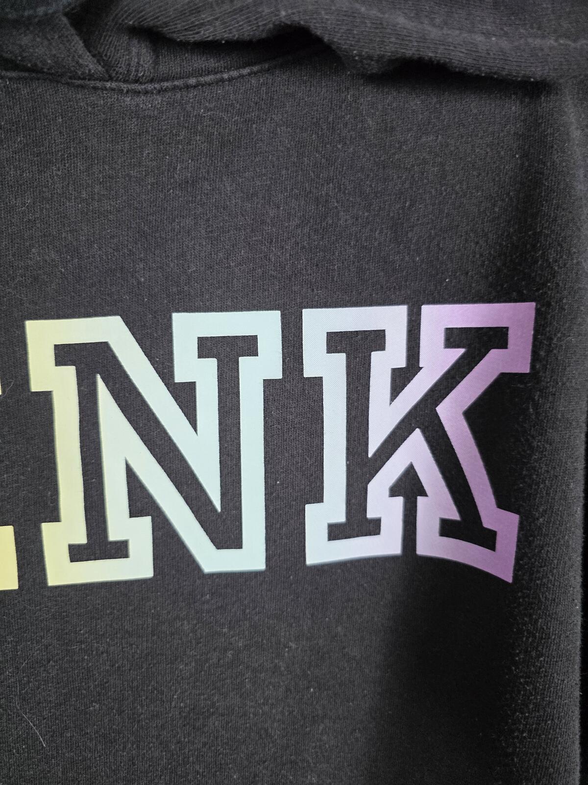 Victorias Secret Pink RAINBOW LOGO SET outfit Pullover Sweater Sweats 2pc SMALL