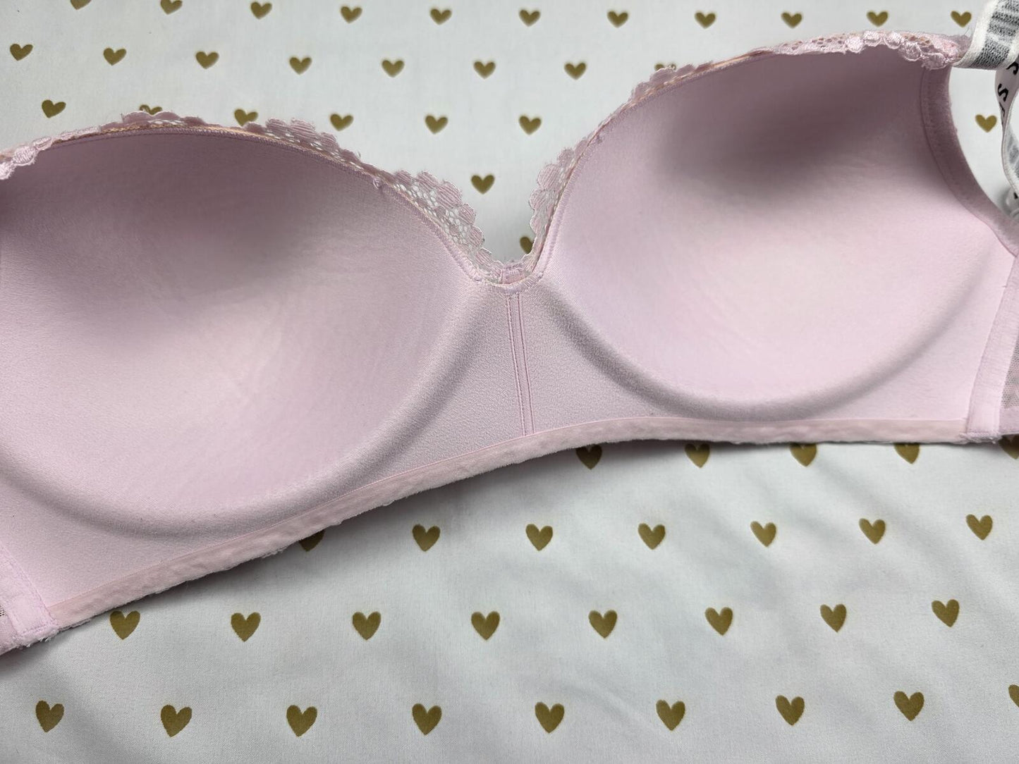 Victorias Secret Logo Strap Wireless No Wire  T Shirt Lightly Lined Bra 34DD