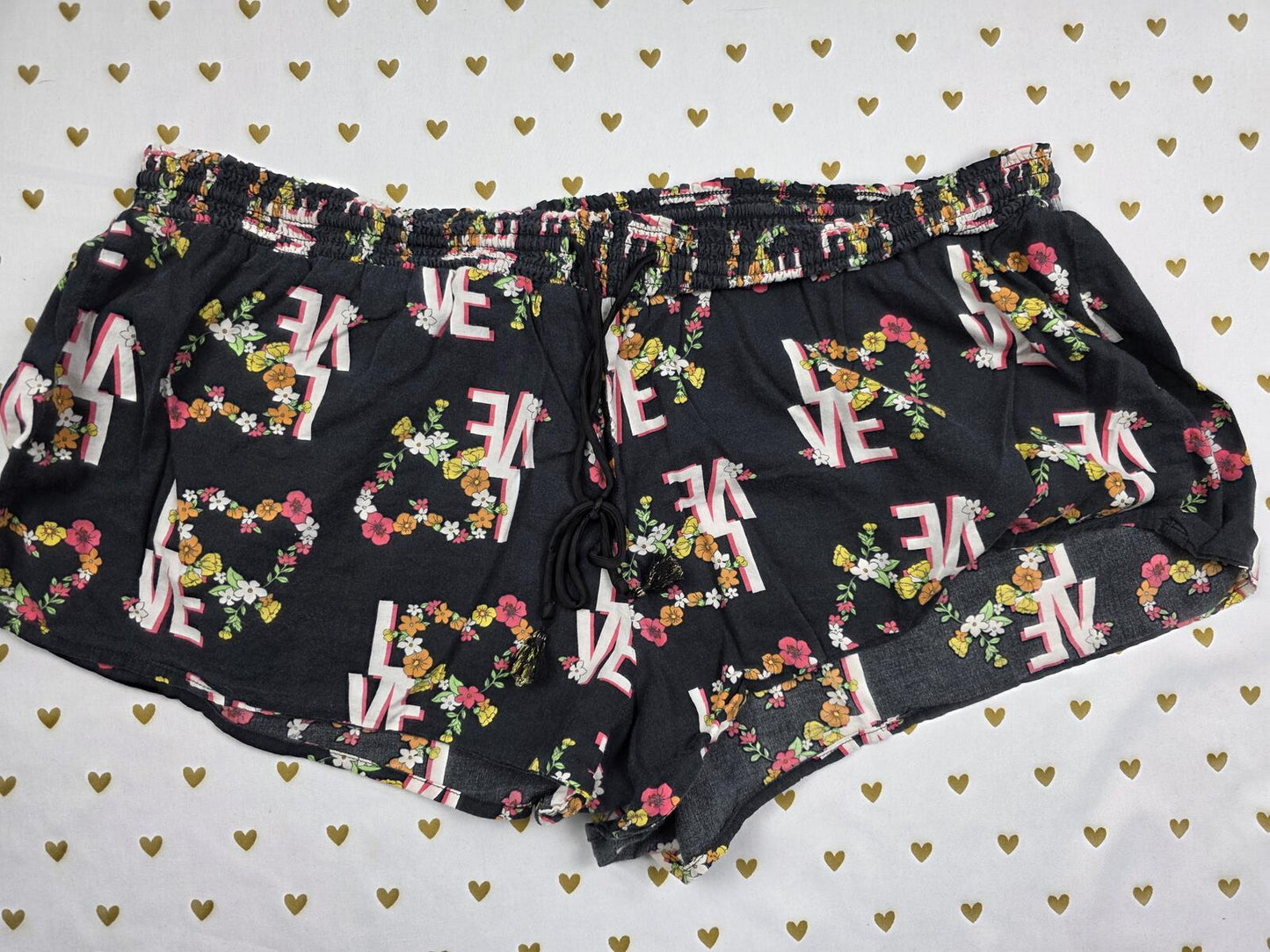 Victorias Secret LOVE Floral XL Sleep Shorts Boxers Pajama Bottoms