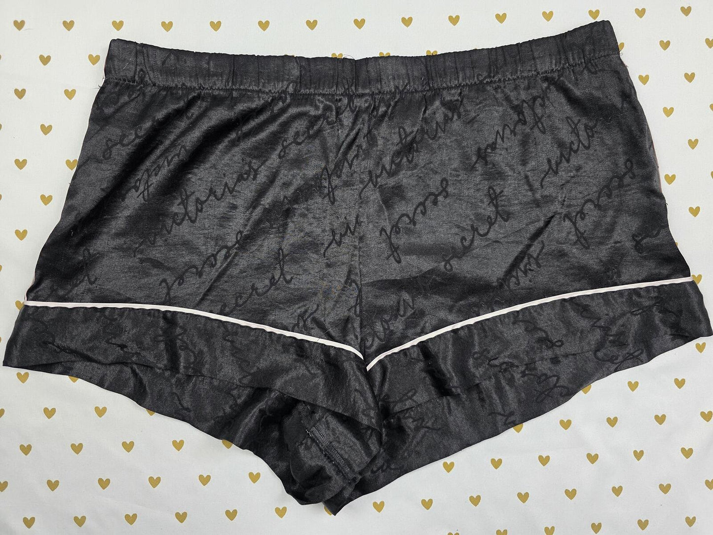 Victorias Secret Satin LARGE Logo Sleep Shorts Boxers Pajama Bottoms