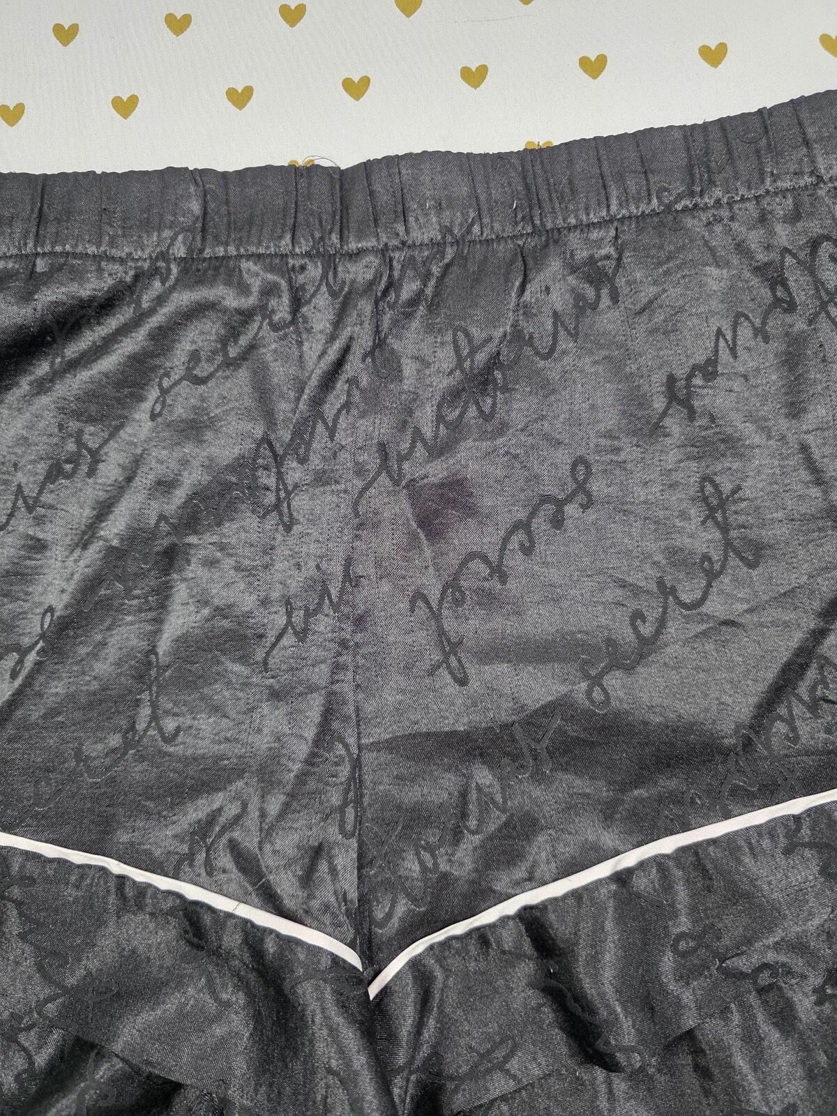 Victorias Secret Satin LARGE Logo Sleep Shorts Boxers Pajama Bottoms