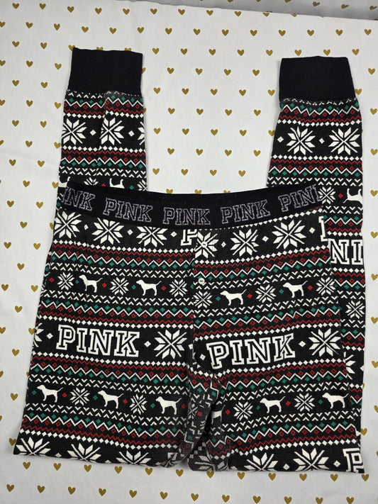 Victorias Secret PINK Waffle Sleep Pants Winter Pajama Bottoms LARGE