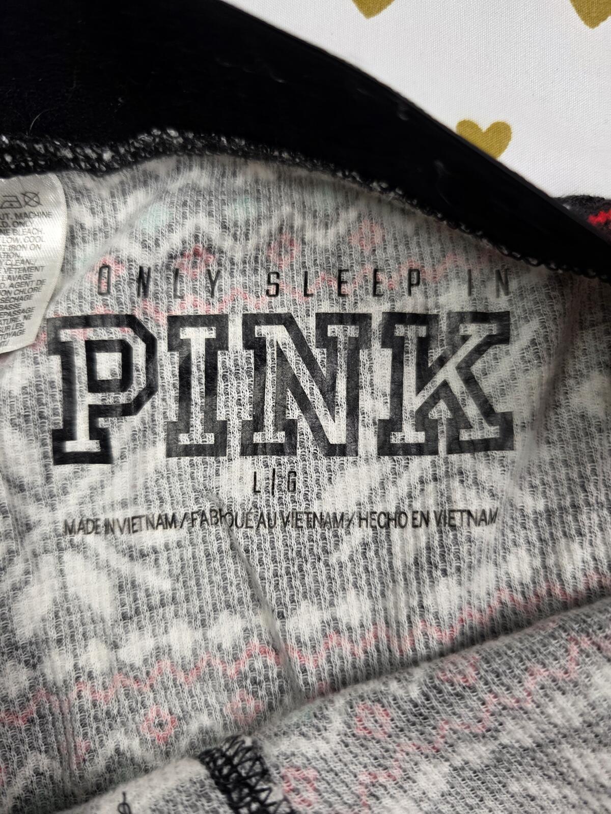 Victorias Secret PINK Waffle Sleep Pants Winter Pajama Bottoms LARGE