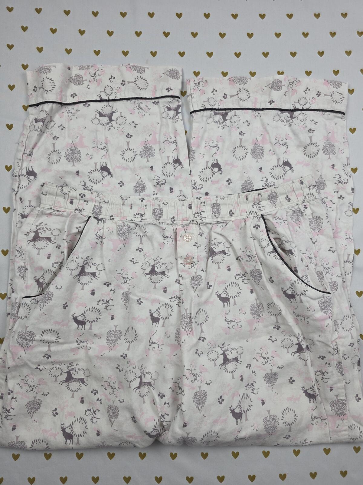 Victorias Secret Pajama Sleep Pants DEER PJ Bottoms Soft Comfy  Small Pockets
