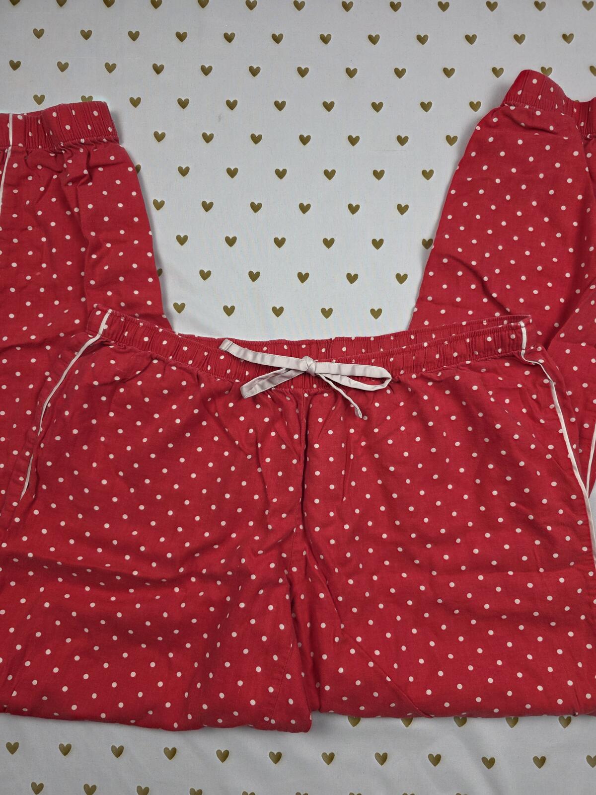 Victorias Secret Red Polka Dot Sleep Pants Pajama Bottoms Tapered Small