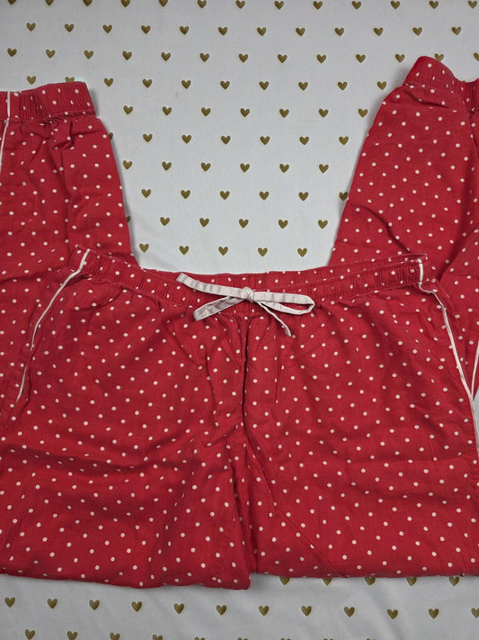 Victorias Secret Red Polka Dot Sleep Pants Pajama Bottoms Tapered Small