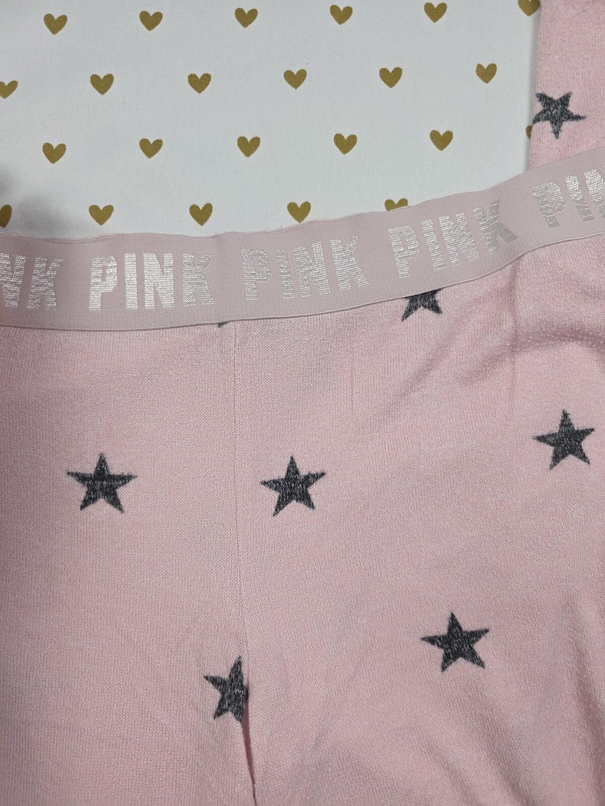 Victorias Secret PINK Waffle Knit Sleep Pants Tapered Stars Pajama PJ Bottoms xs