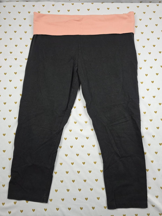 Victorias Secret Vintage FOLDOVER Yoga Pants Capri  MEDIUM logo Y2k LARGE