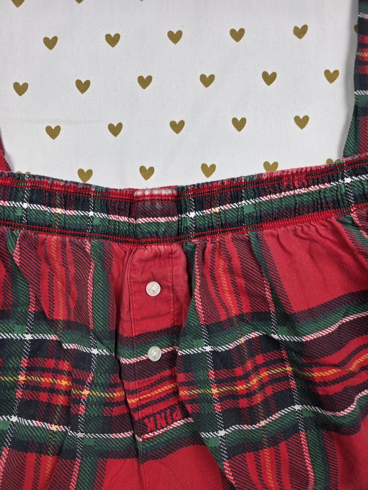 Victorias Secret Plaid LOGO BUTT Sleep Pants PJ Bottoms MEDIUM