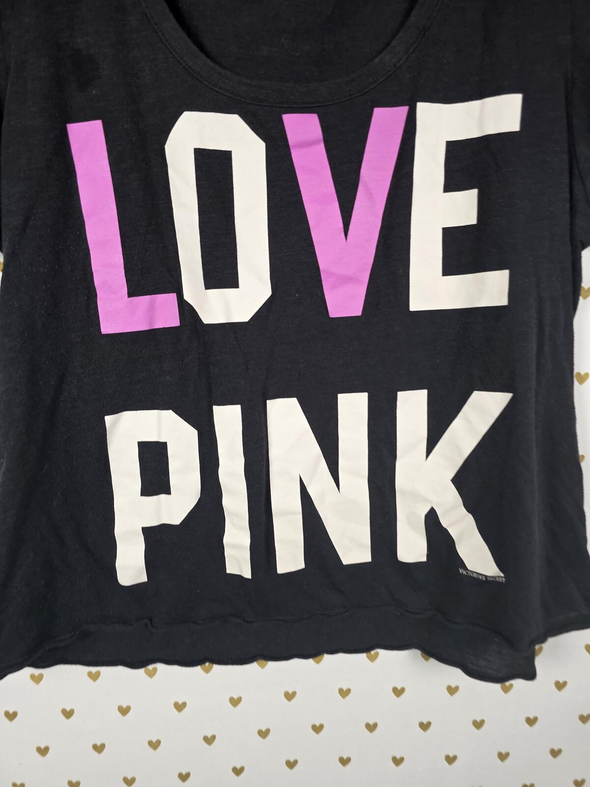 Victorias Secret PINK VINTAGE Cropped Boxy Y2K Tee Shirt MEDIUM